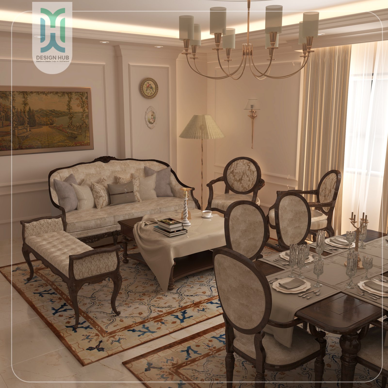 Classic living — interior design by Design Hub